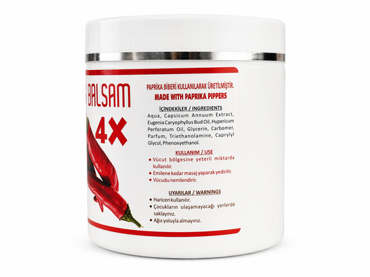 Paprika Balsam 4X Kırmızı Biber Özlü Isıtıcı Masaj Kremi 500 ml