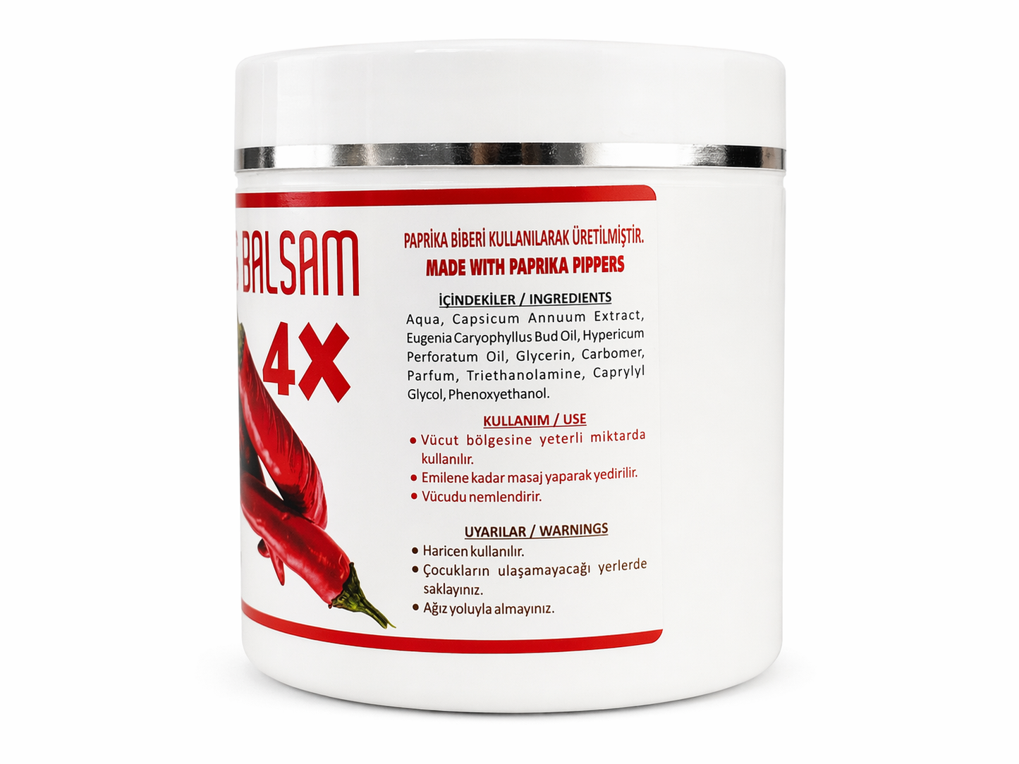 Paprika Balsam 4X Kırmızı Biber Özlü Isıtıcı Masaj Kremi 500 ml