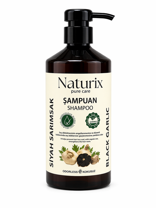 Naturix Siyah Sarımsaklı Şampuan 600 ml Saç Dökülme Karşıtı Bakım Şampuanı