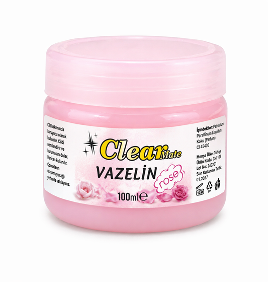 CleaMate Vazelin Rose 100 ml Gül Kokulu Nemlendirici Cilt Bakım Vazelin