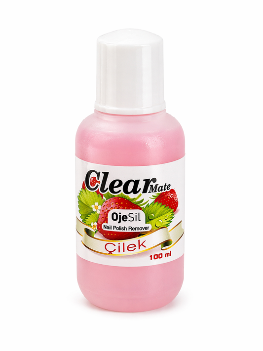 CleaMate Çilekli Oje Sil Aseton 100 ml Nail Polish Remover Etkili Temizleyici