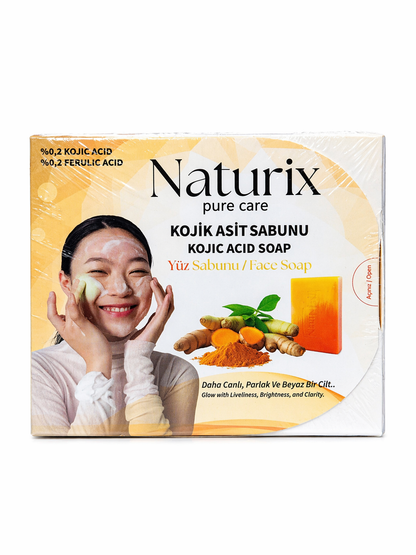 Naturix Kojik Asit Sabunu 100g – Leke Karşıtı & Cilt Tonu Eşitleyici Yüz Temizleme Sabunu