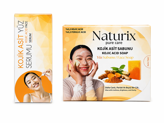 Naturix Kojik Asit Cilt Bakım Seti (Serum + Sabun ) Kampanyalı İkili Set Aydınlatıcı & Leke Karşıtı