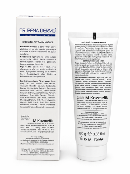 DR. RENA DERMO Keçi Sütlü Cilt Bakım Maskesi 100 ml – Goat Milk Skin Care Mask