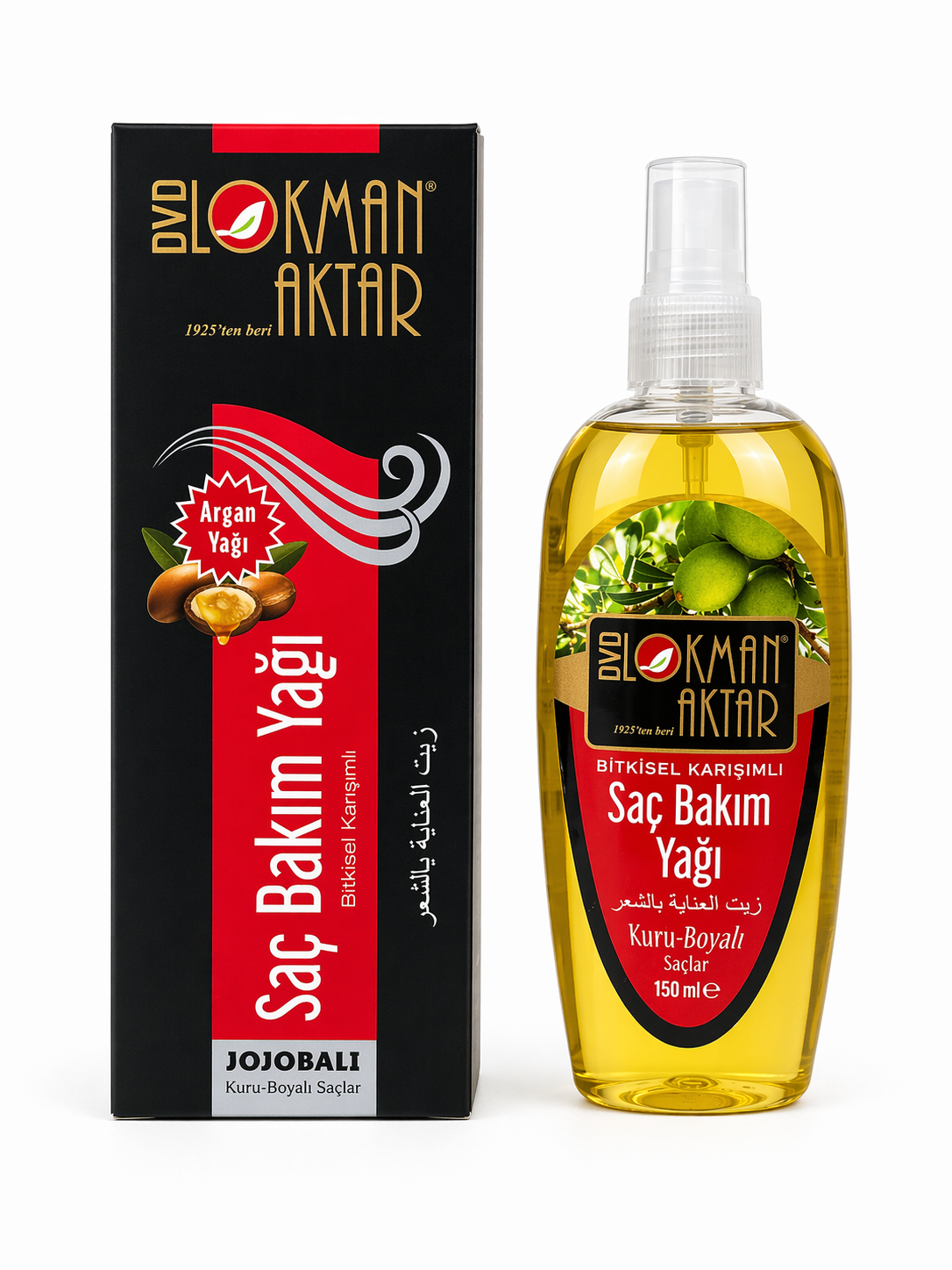 Lokman Aktar Jojobalı Saç Bakım Yağı 150 ml – Argan Yağı ve Bitkisel Karışım (Kuru & Boyalı Saçlar)