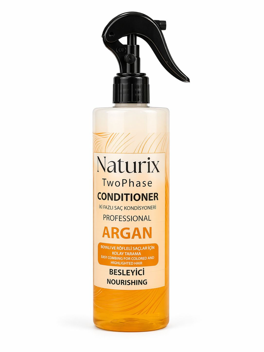 Naturix Two Phase Argan Saç Kondisyoneri 400 ml – İki Fazlı Besleyici Sprey (Boyalı & Röfleli Saçlar)